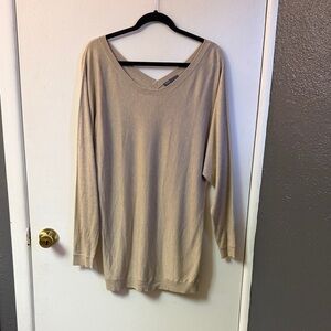 Vince Women's Beige Long Sleeve Sweater Dress Tunic